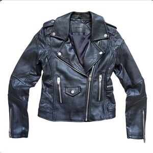 BLANK NYC Moto Faux Leather Biker Jacket‎ Grunge Punk Rock Women XS Black EUC